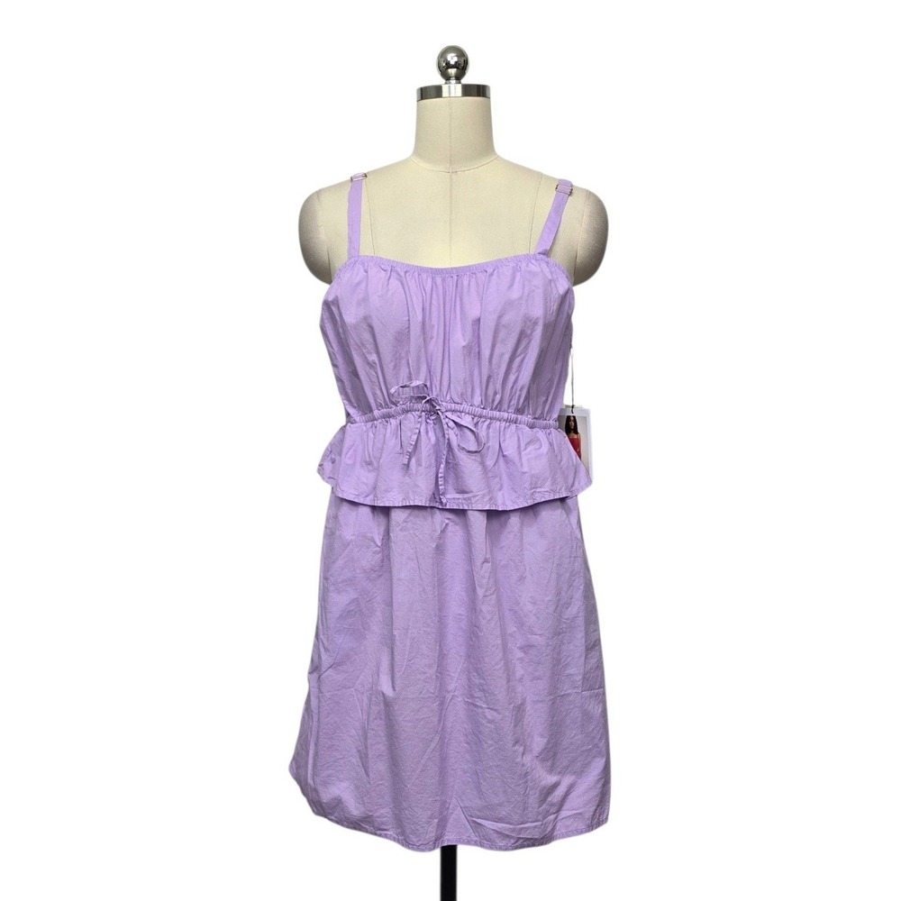 Nation LTD Lilac Purple Pima Cotton Peplum Mini Dress NWT Womens Size Medium